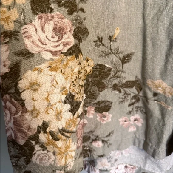 Abercrombie & Fitch Floral Print Linen Blend Shirt - Picture 3 of 3